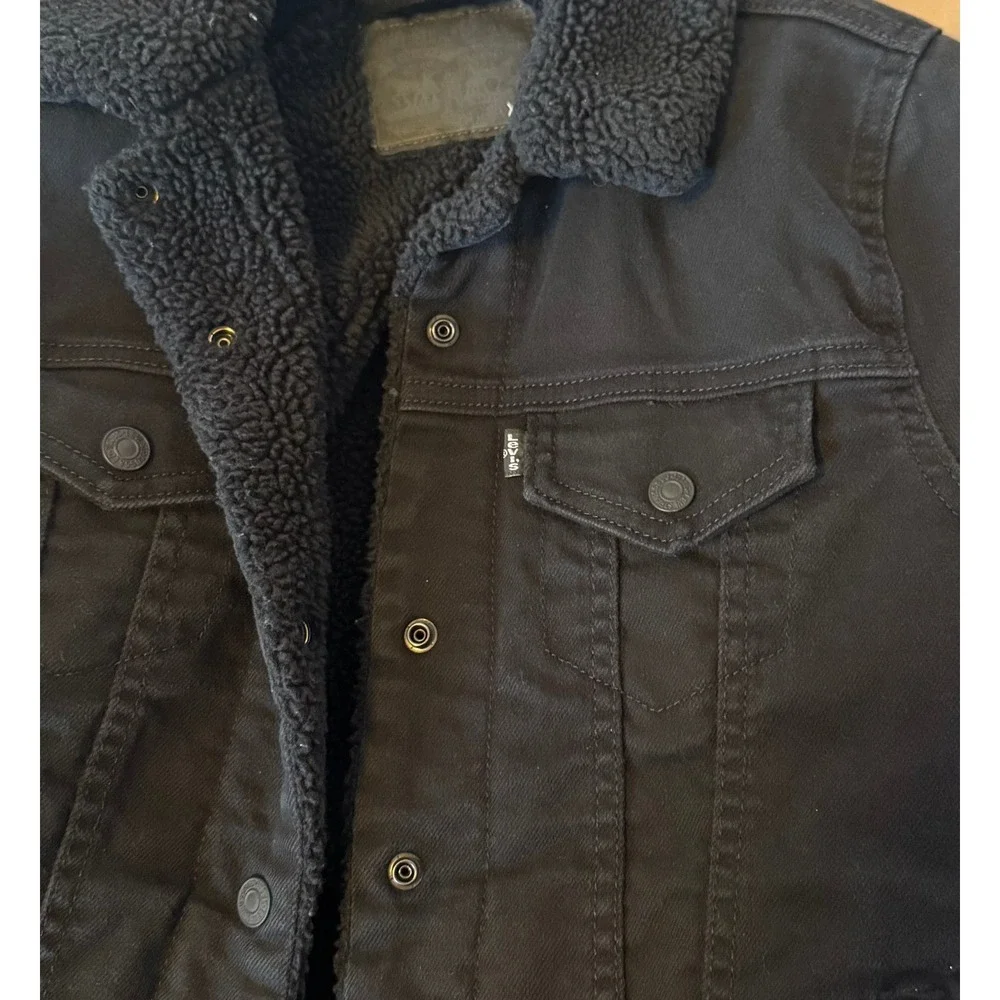 Levi's Black Sherpa-Lined Denim Jacket